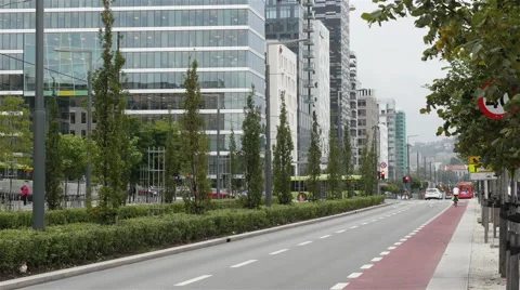 Traffic &amp; Bar Code Buildings / Oslo Skyline in Oslo Norway Stock Footage 64118768