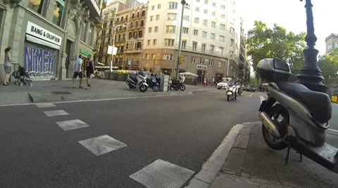 Traffic in Barcelona Stock Footage 30345560