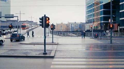 Traffic in Barcode In Oslo, Norway Stock Footage 124743546