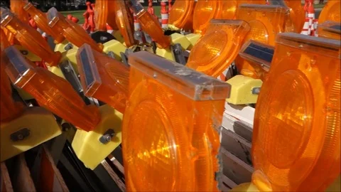 Traffic barricade lights 库存影片 78016977