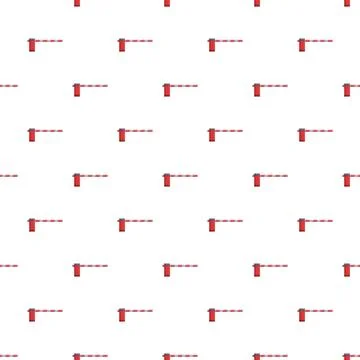 Traffic barrier gate controlling road access seamless pattern Stock Illustration