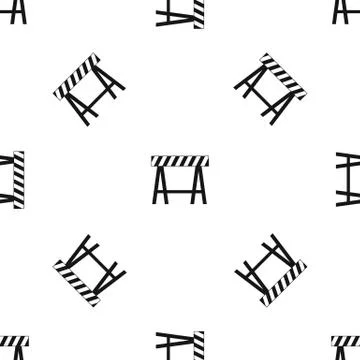 Traffic barrier pattern seamless black Illustrazione stock