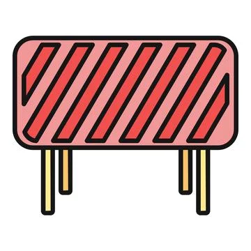 Traffic barrier roadblock restricting access warning caution sign 스톡 일러스트