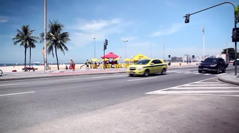 Traffic on beach road Stock Footage 22170998