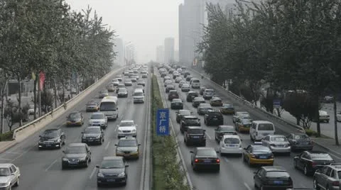 Traffic Beijing 25fps Video stock 12127128