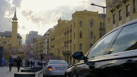 Traffic in Beirut Central Stock Footage 74972529