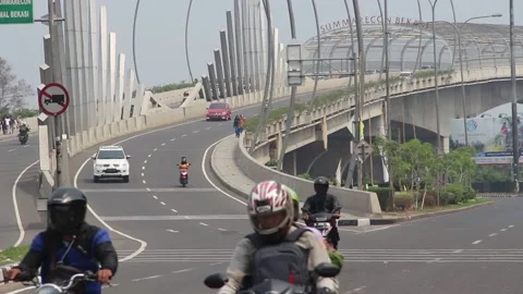 Traffic of Bekasi City, West Java Indonesia Stock Footage 209838443