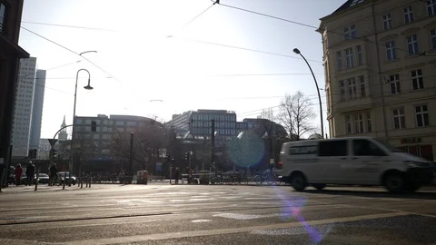 Traffic in Berlin - Hackescher Markt Stock Footage 86127623
