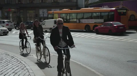 Traffic bicycles Stock Footage 41278938