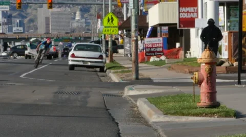 Traffic with bike riding Stock Footage 48433705