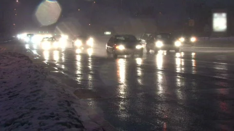 Traffic in Blizzard 3 Stock Footage 285582