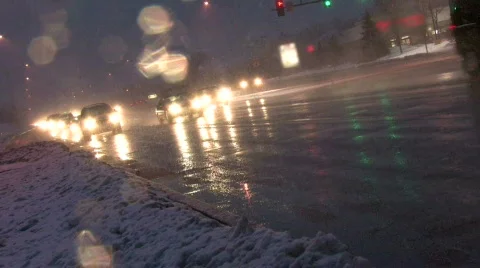 Traffic in Blizzard, Canted 1 Stock Footage 285584