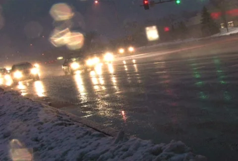 Traffic in Blizzard, Canted 1 Stock Footage 285695