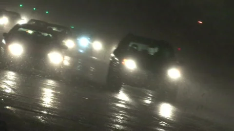 Traffic in Blizzard, Canted 2 Stock Footage 285589