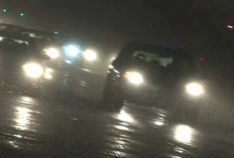 Traffic in Blizzard, Canted 2 Stock Footage 285696