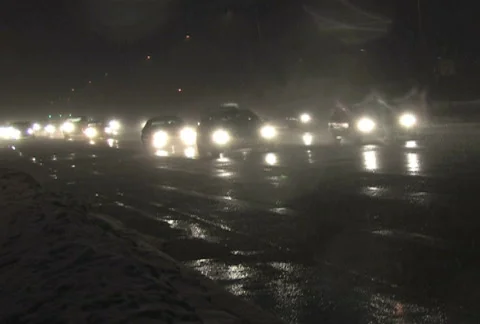 Traffic in Blizzard, Canted 3 Stock Footage 285697