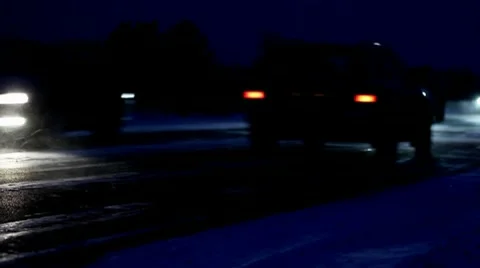 Traffic in blizzard Stock Footage 10565154