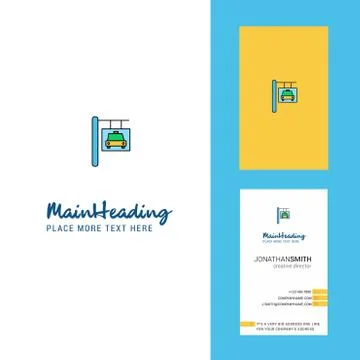 Traffic board  Creative Logo and business card. vertical Design Vector Stock Illustration