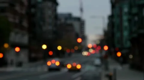 Traffic Bokeh at Sunrise Stock-Footage 12530005