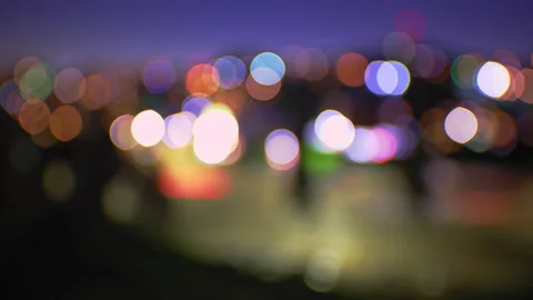Traffic Bokeh Timelapse Nighttime Stock Footage 233053529