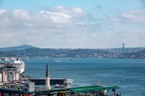 Traffic on the Bosphorus (TimeLapse) Stock Footage 240533290