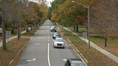 Traffic on a Boulevard in Autumn. Stock Footage 68750078