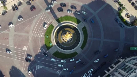 Traffic on boulevard top view Stock Footage 168945551