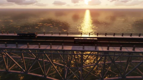 Traffic on the bridge across the Strait Stock Footage 47983826