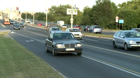Traffic from bridge Stock Footage 8576937