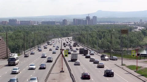Traffic on a bridge Stock Footage 52125645