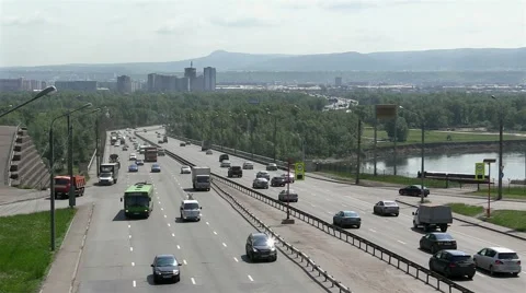Traffic on a bridge Stock Footage 54313638