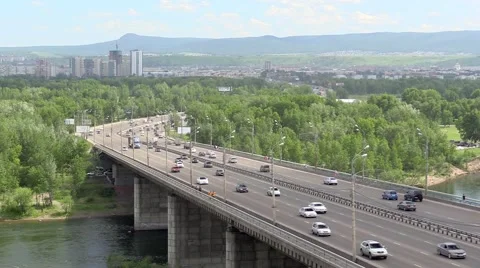 Traffic on a bridge Stock Footage 54597591