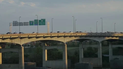 Traffic on Bridge Stock Footage 75625622