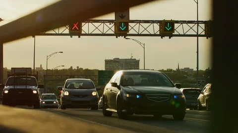Traffic on a bridge Stock Footage 99910475