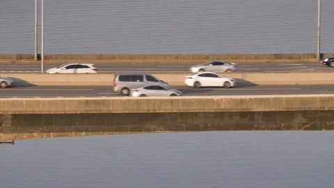 Traffic on a bridge Stock Footage 126930233