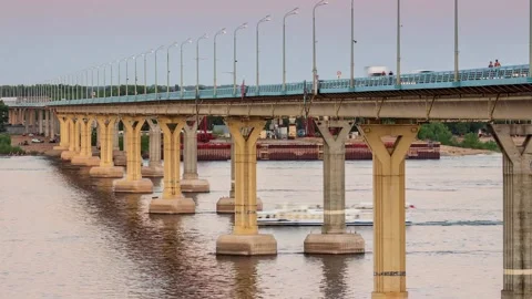 Traffic on the bridge Stock Footage 134587055