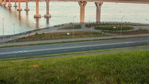 Traffic on the bridge Stock Footage 134759647