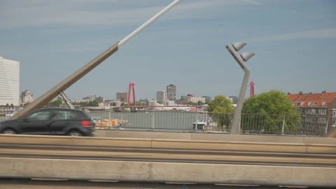 Traffic on a bridge Stock Footage 203484481