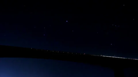 Traffic on bridge at night. Time lapse. Stock Footage 39839823