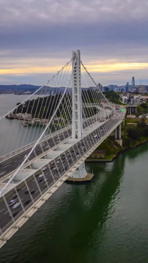 Traffic on bridge over the river Stock Footage 270160258