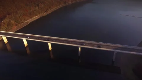 Traffic on a bridge over water Video stock 143534730