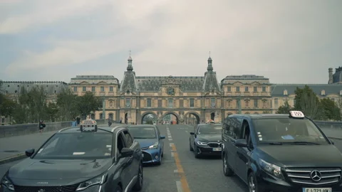 Traffic at Bridge Paris | 4K Stock Footage 219731727