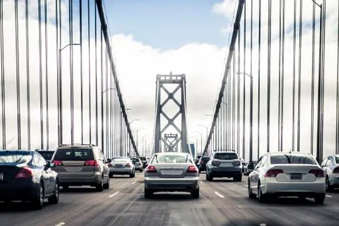 Traffic on a bridge Stock Photos