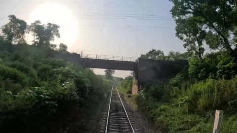 Traffic Bridge on Railway Line Stock Footage 318735355