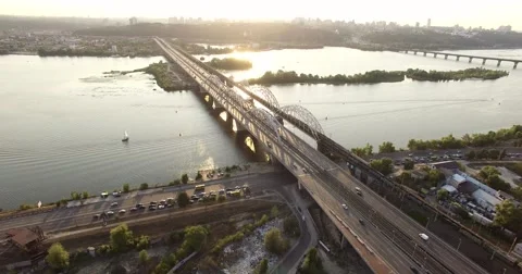 Traffic On Bridge Sunset Stock-Footage 67496474