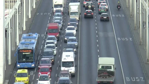 Traffic on Bridge Time Lapse Stock Footage 99607785