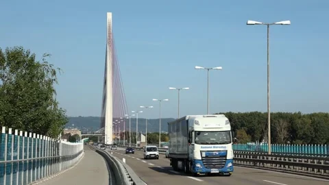 Traffic on a bridge - time lapse Stock Footage 169859180