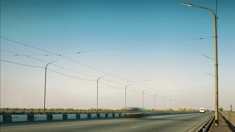 Traffic on the bridge - timelapse Stock Footage 117289854