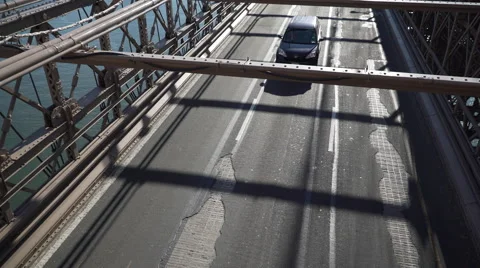 Traffic on the Brooklyn Bridge Stock Footage 56876400