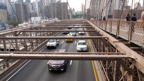 Traffic Brooklyn Bridge Stock Footage 126598618